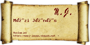 Mázi Jónás névjegykártya